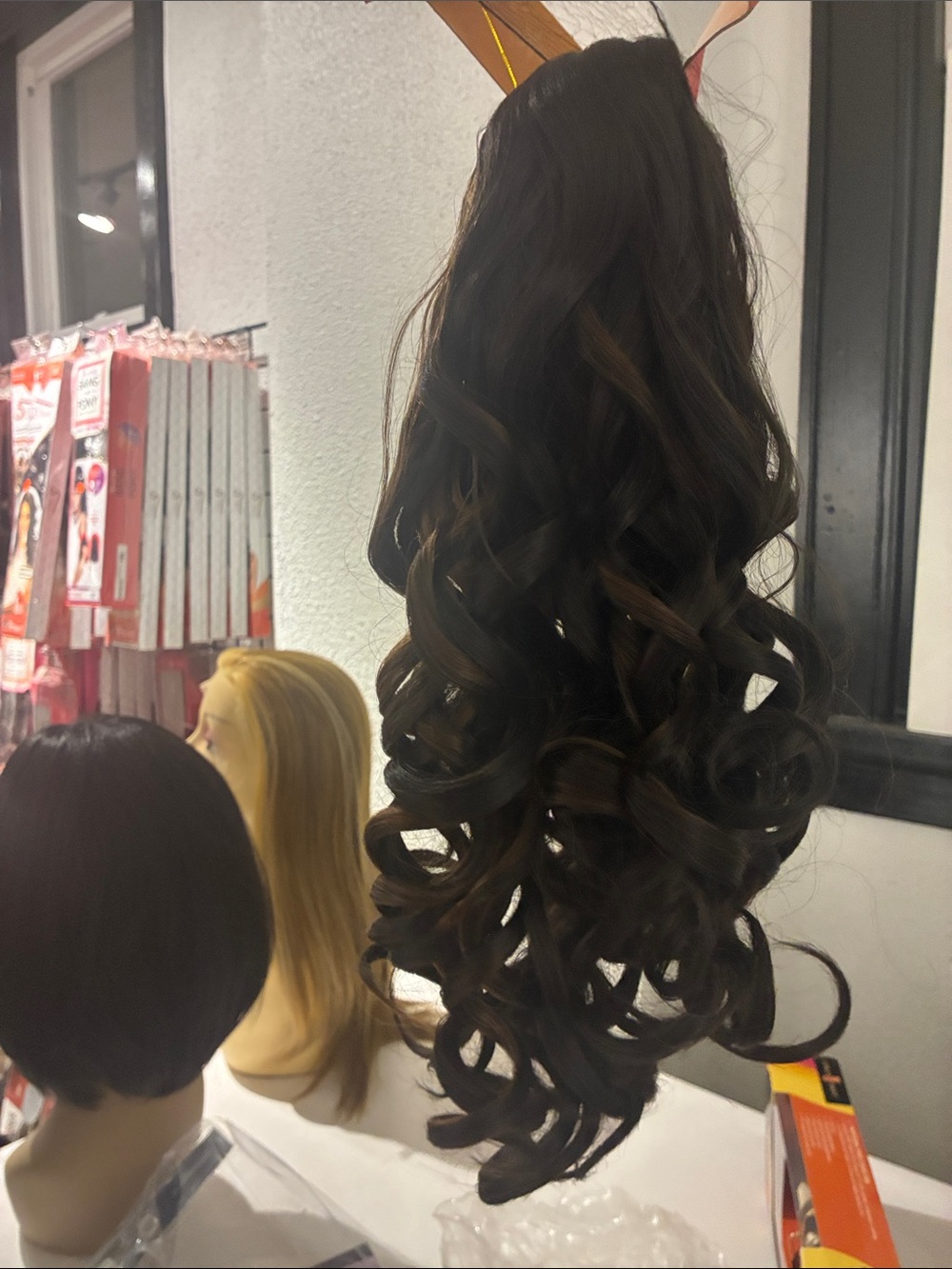 Dark Brown Curly Clip-In ponytail for Women
